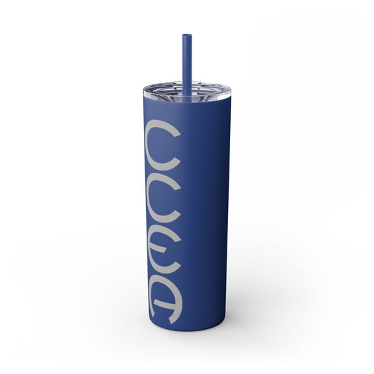 DRINKWARE- CCEA Skinny Tumbler with Straw, 20oz. Available in Colors- Pink, Glitter Black, Midnight, Red, Blue, and Glitter Rosewood.